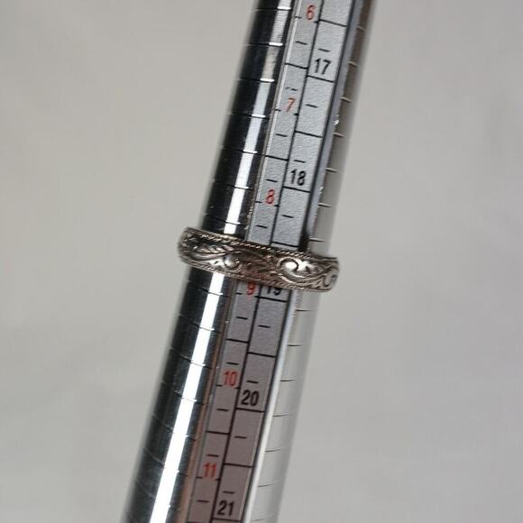 Vintage Marsala Etched Paisley Sterling Silver Ring Size 8.75 - Picture 6 of 6